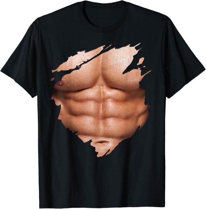 Chest Six Pack Abs Muscles Bodybuilder TShirt Amazon.de Bekleidung